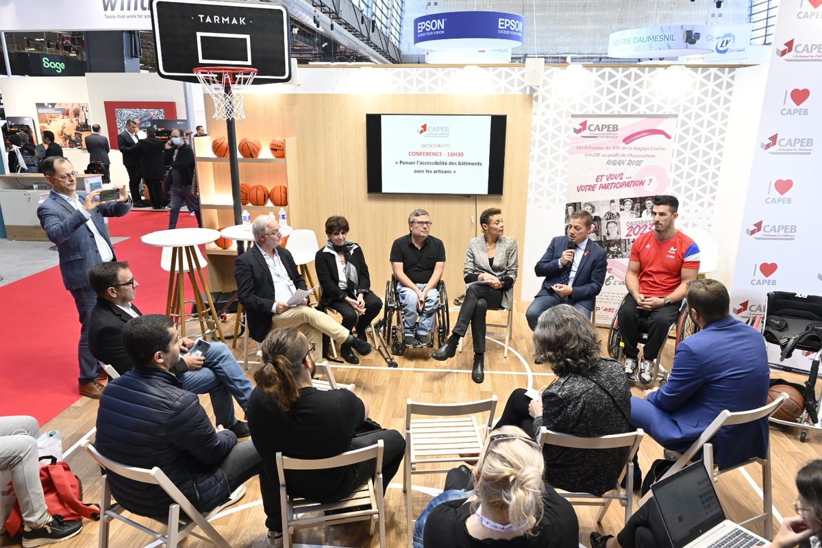 capeb_fr's tweet photo. #Batimat2022 🔙 Retour sur la conférence "Penser l'#accessibilité des #bâtiments avec les artisans" en présence de Guislaine Westelynck de la @FFHandisport, @reponcapeb, @dejoie22, Guy Tisserant et @sofyanemehiaoui.
+ d'infos 👉 https://t.co/p9kpzSYfqm https://t.co/3D6syIasqk