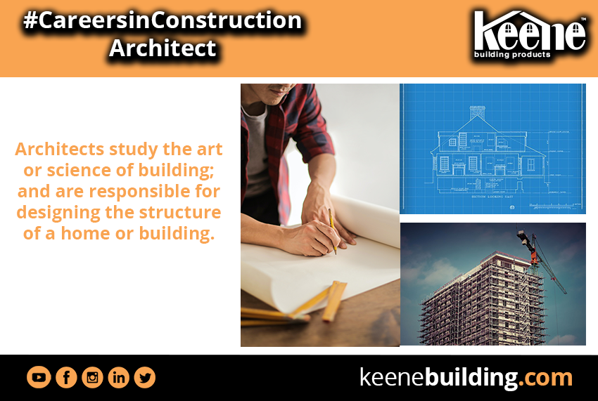 October is #CareersInConstruction Month! 👷

This week we are highlighting #Architects - who are responsible for designing a structure of a home or building. 

🌐 keenebuilding.com