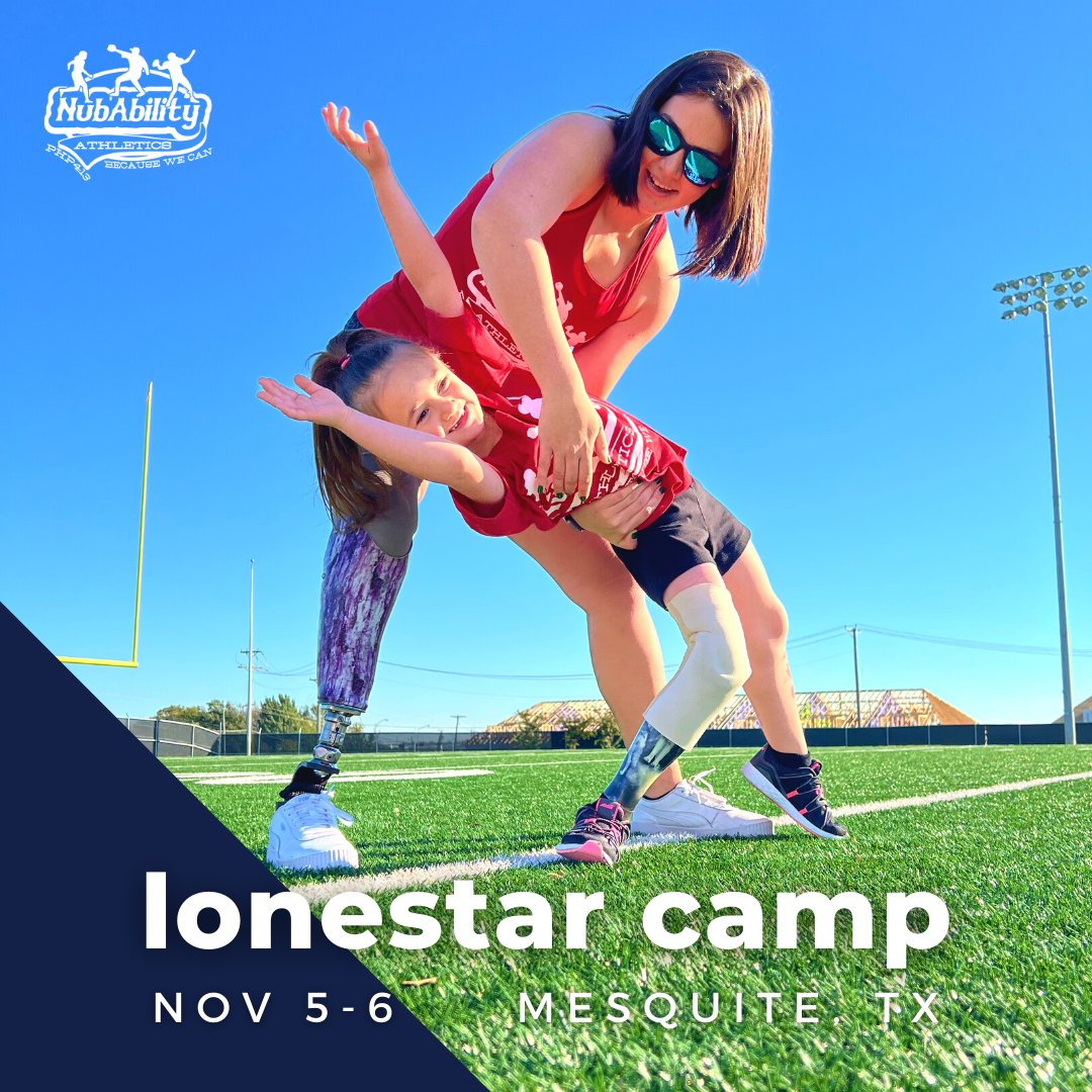NubAbility's tweet photo. Join us for our FIFTH Lonestar Camp featuring #football, #soccer and #tumble/cheer Nov 5-6 in #Mesquite.

Never been to Nub camp before? You're eligible for a first-time camper #Finding50 scholarship.

Info at https://t.co/SPEZHaTsR8.

#NubAbility #NubAbilityAthletics #DontNeed2 https://t.co/Ec4xMculIl