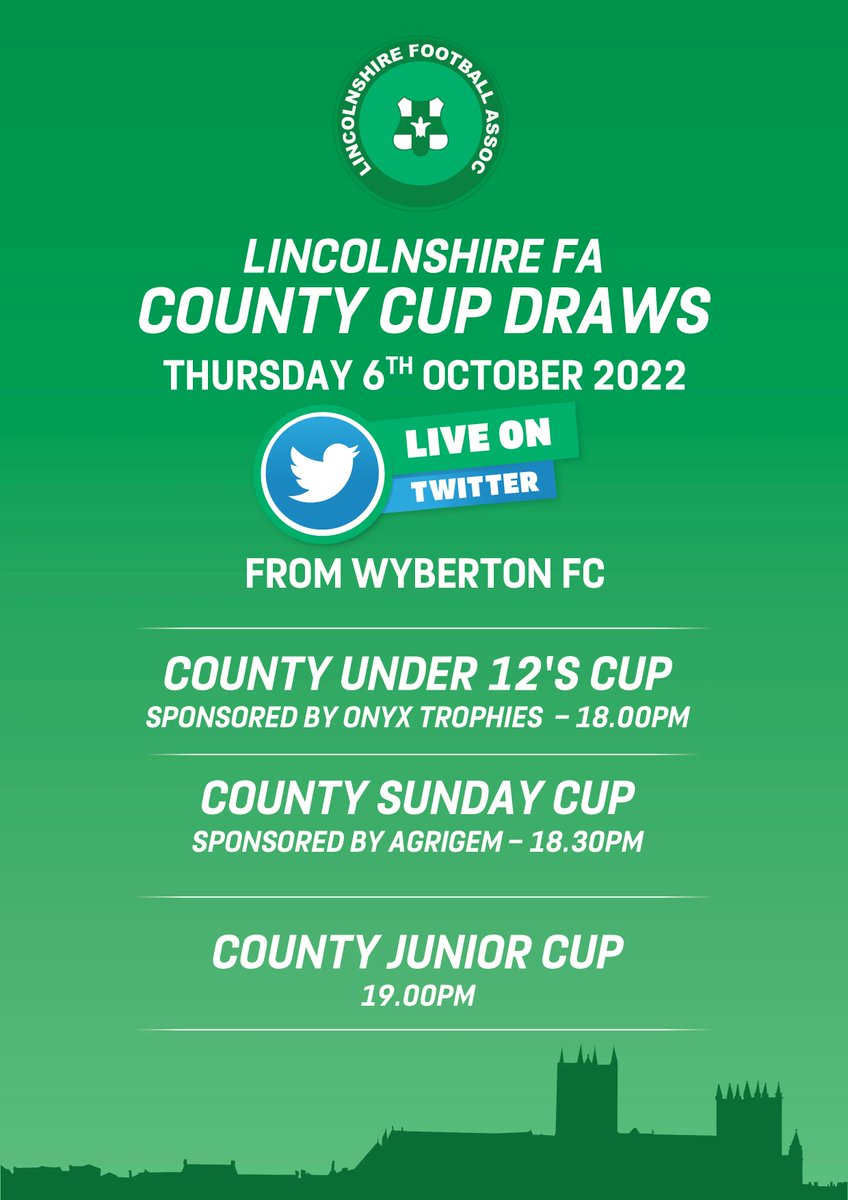LincolnshireFA's tweet photo. Don't miss our County Cup draws on Thursday evening... https://t.co/FtpeJGWs6q