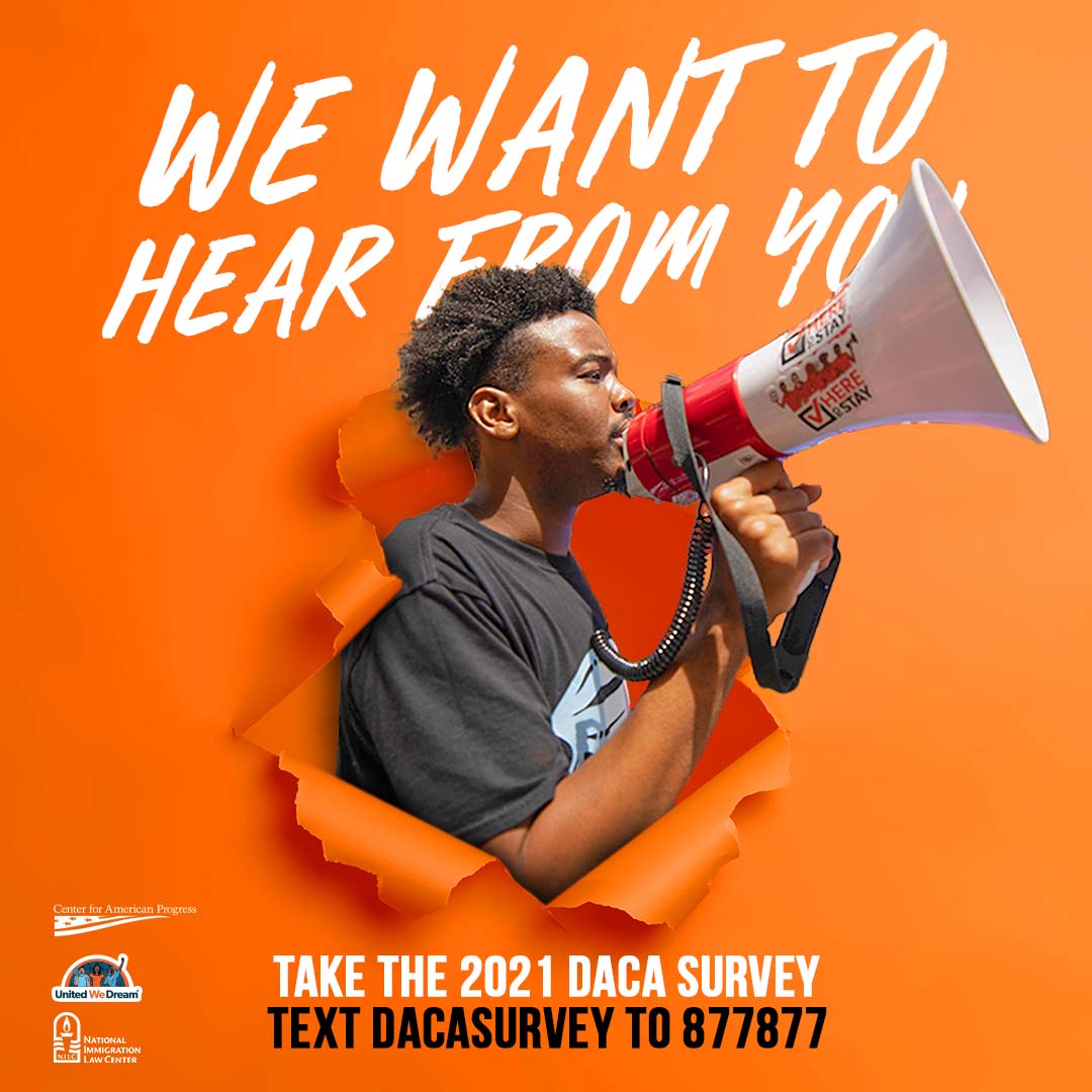 🗣Calling all #DACA eligible people! Last year our survey of DACA recipients made it clear that DACA is crucial for our communities. 

That’s why, with <a href="/UNITEDWEDREAM/">United We Dream 🍊</a> we're asking DACA eligible people to share the impact DACA has had on their lives. unitedwedre.am/DACAsurvey22
