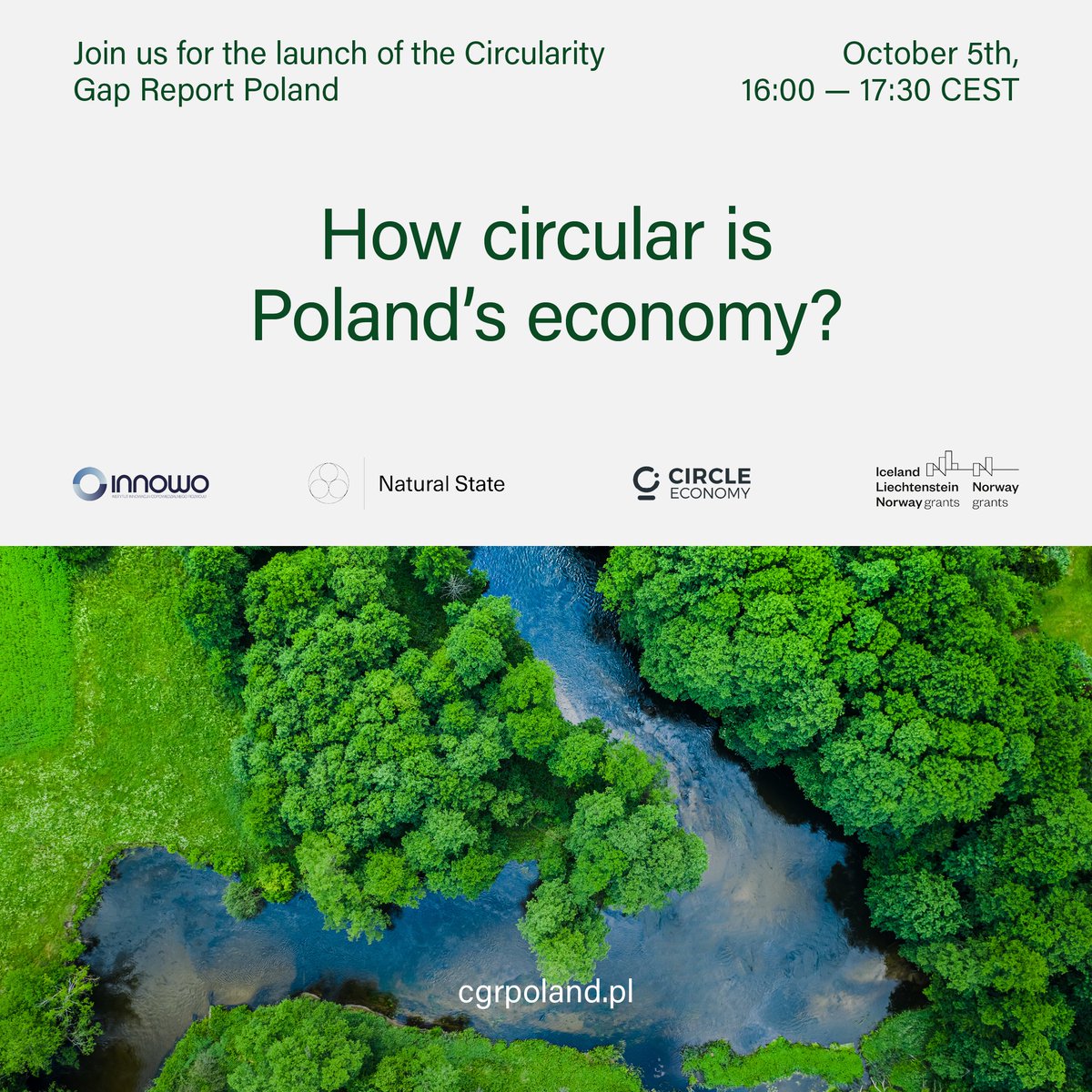 newnaturalstate's tweet photo. How #circular is Poland’s economy? Join us for the launch of the Circularity Gap Report Poland on the 5th of October at 16:00–17:30 CEST to find out:
https://t.co/EbB0omHeVW
#circulareconomy #circularitygapreport #circularpoland
@innowo_org @circleeconomy @EEANorwayGrants https://t.co/am9KvQxljM
