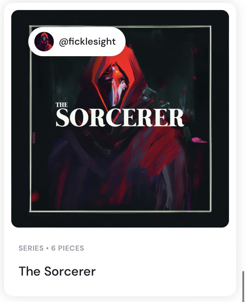 HoodieHooded's tweet photo. Big thanks again for people who minted our "Into the Light" collab piece with up and coming artist @ficklesight. As a way of thanks to minters, @HoodieHooded and @ficklesight will raffle one commissioned The Sorcerer PFP series to wallets who minted. Details to follow! LFG! https://t.co/ItzgEUUXHC