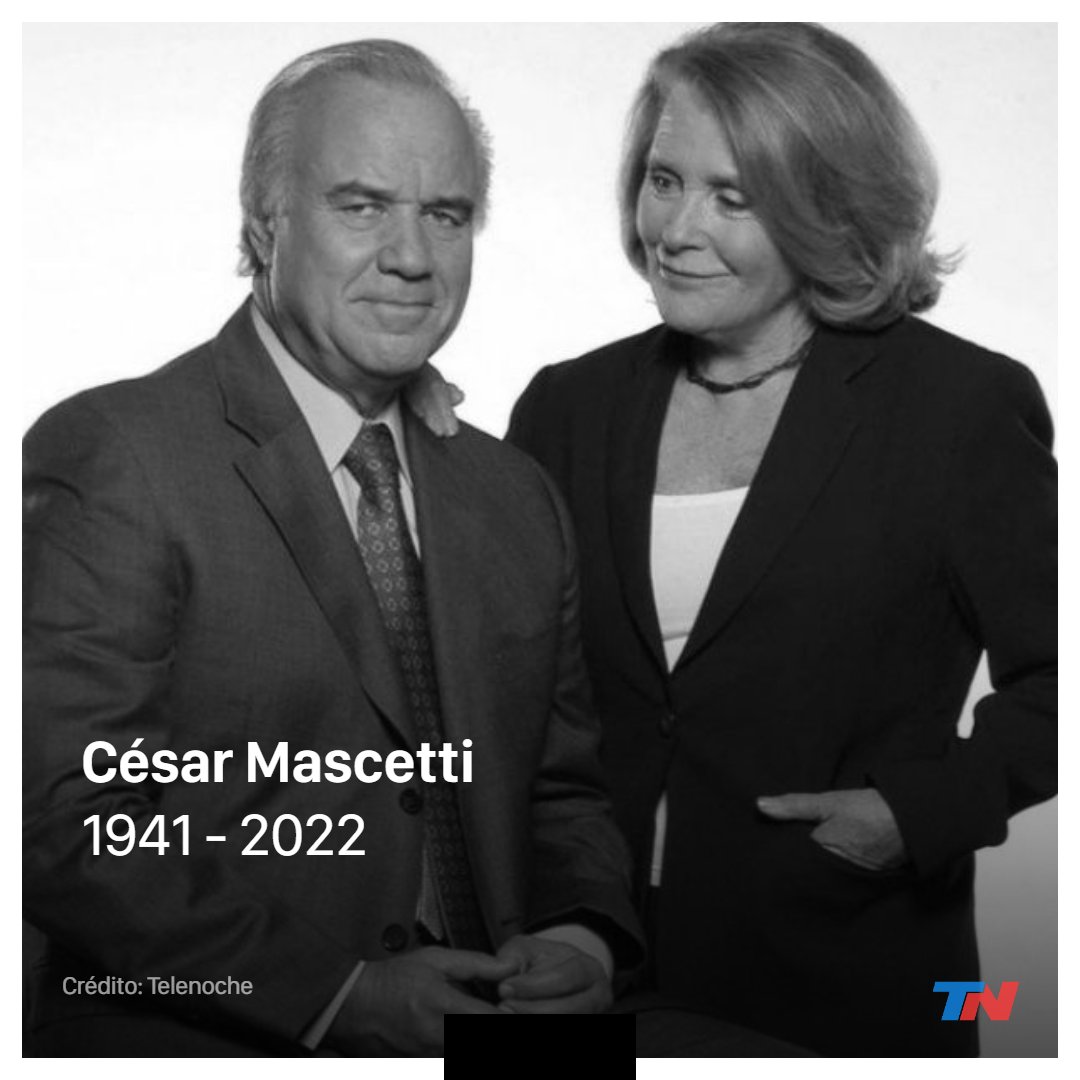 todonoticias's tweet photo. ⚫ AHORA | Murió a los 80 años César Mascetti, histórico conductor de Telenoche y leyenda del periodismo argentino https://t.co/FGoLCsReyj https://t.co/VrlTM6UkPV