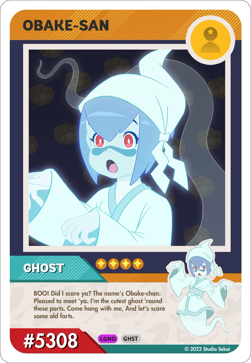 IsekaiMeta's tweet photo. Do you feel a chill? Don't be afraid Obake-san only wants to be your friend! 👻

Legendary - Obake-san #5308💫

https://t.co/R1IK27amfc https://t.co/98PdVqi4F1