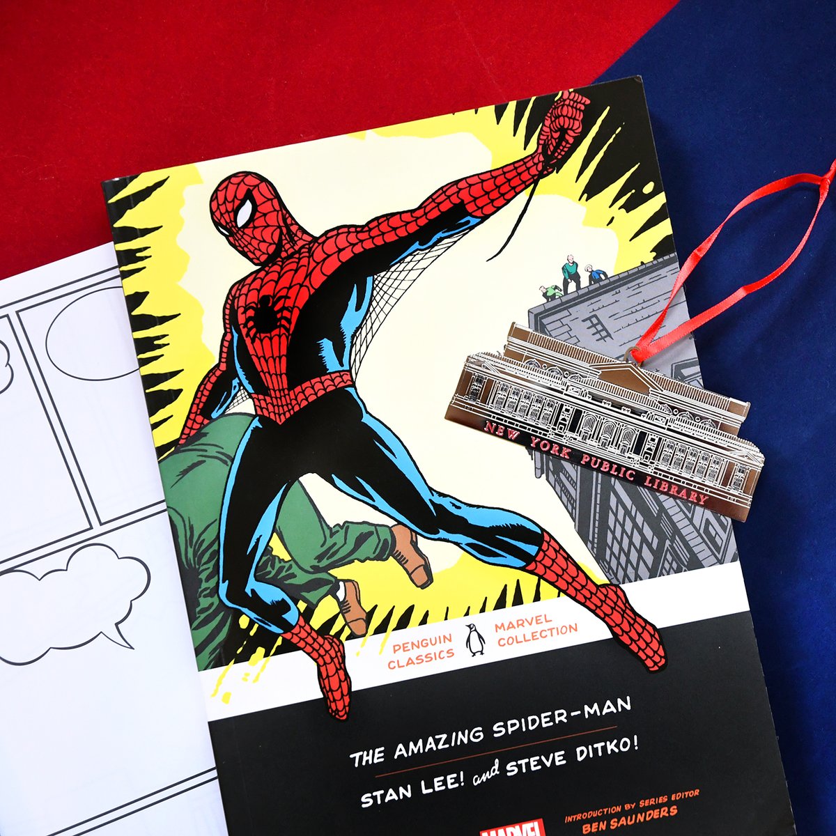 nyplshop's tweet image. Explore some of Peter Parker's adventures with this Penguin Classics Marvel Collection Edition of The Amazing Spider-Man! 🕸️💭
&amp;amp; don't forget to get your #AmazingLibraryCard starting on October 11. 
on.nypl.org/3Crsqwe