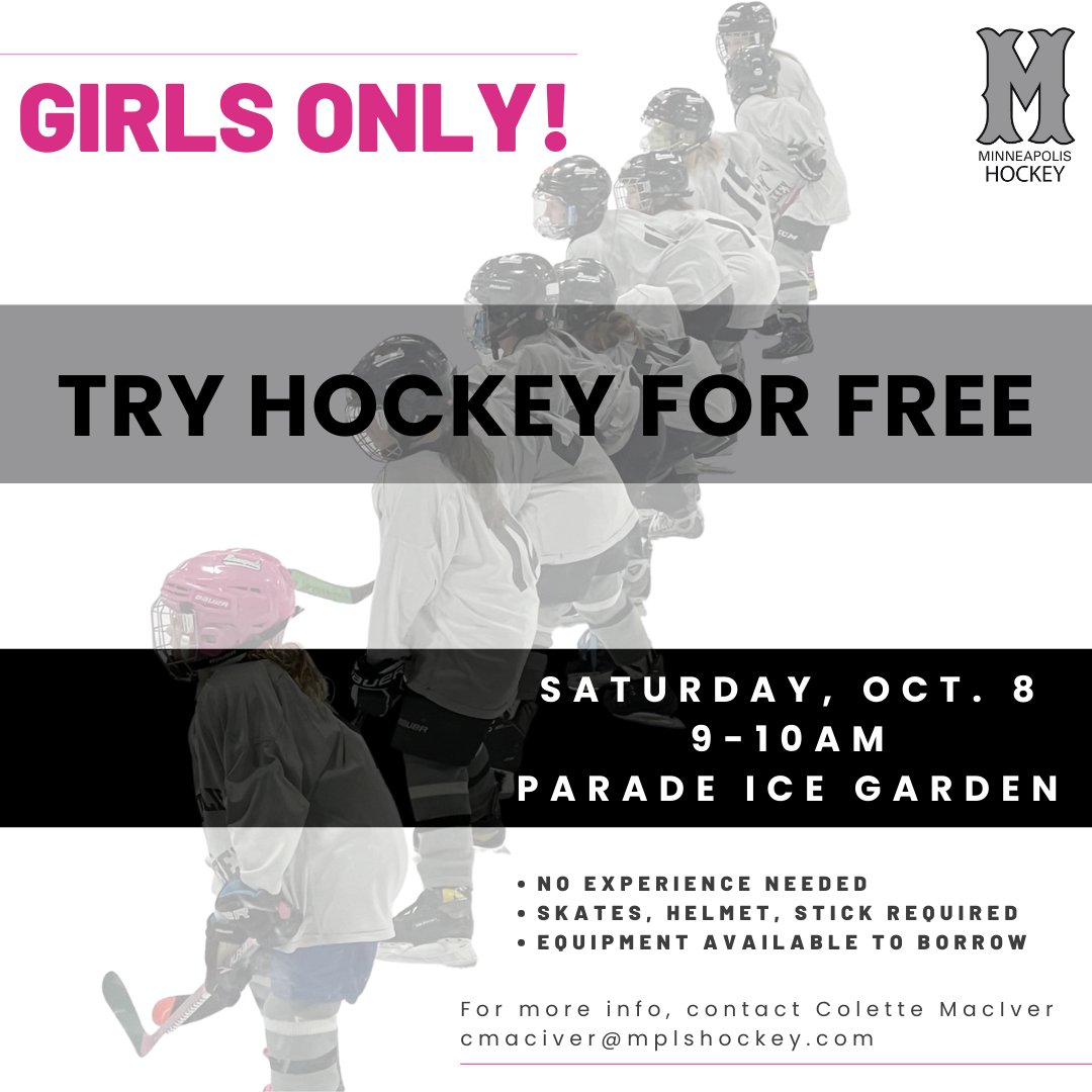 Girls Try Hockey for Free this Saturday!  Let's grow the game and get MORE girls on the ice! 
Register Here: tryhockeyforfree.com/event_detail/1…