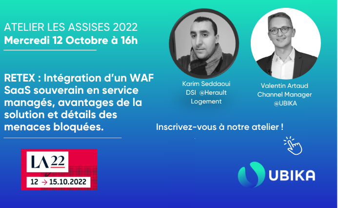 [#Atelier] <a href="/Les_Assises/">Les Assises</a> 👉 Inscrivez-vous le Mercredi 12 octobre à 16h00 à notre atelier : « RETEX : Intégration d’un WAF SaaS souverain en service managés, avantages de la solution et détails des menaces bloquées.» 🎙
#LA22