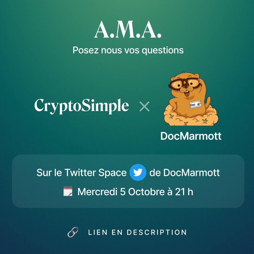 CryptoSimpleApp's tweet image. @CryptoSimpleApp x @DocMarmott⌛

#AMA #Space #CryptoSimple #Blockchain #Fintech