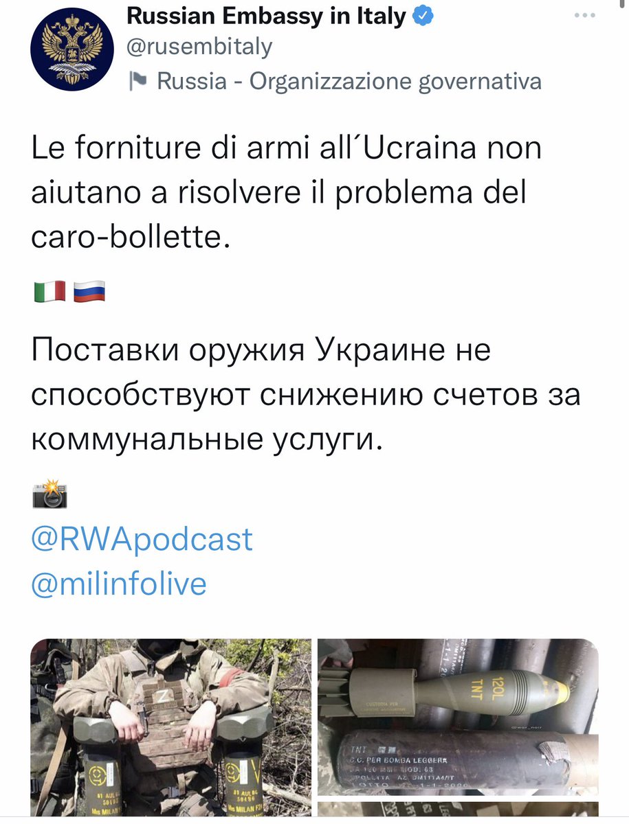 alessand_mella's tweet photo. #Disagio #meschinitá #bassezza ed #ipocrisia concentrati in un solo disgustoso tweet. Il livello della propaganda di #PutinWarCriminal sta crollando decisamente! Sarà lo sconforto per le sconfitte in corso e per quelle imminenti. 🇺🇦 🇮🇹 https://t.co/RNMC8ctIcg