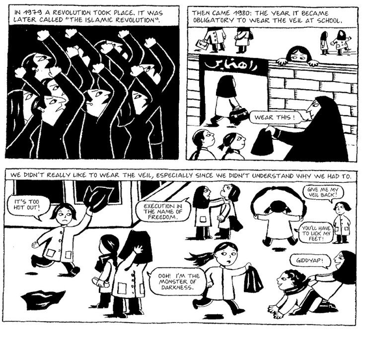 Persepolis (2000), autobiographical graphic novel by Iranian cartoonist, illustrator, author and film director Marjane Satrapi #WomensArt 
In solidarity with tbe women or Iran.