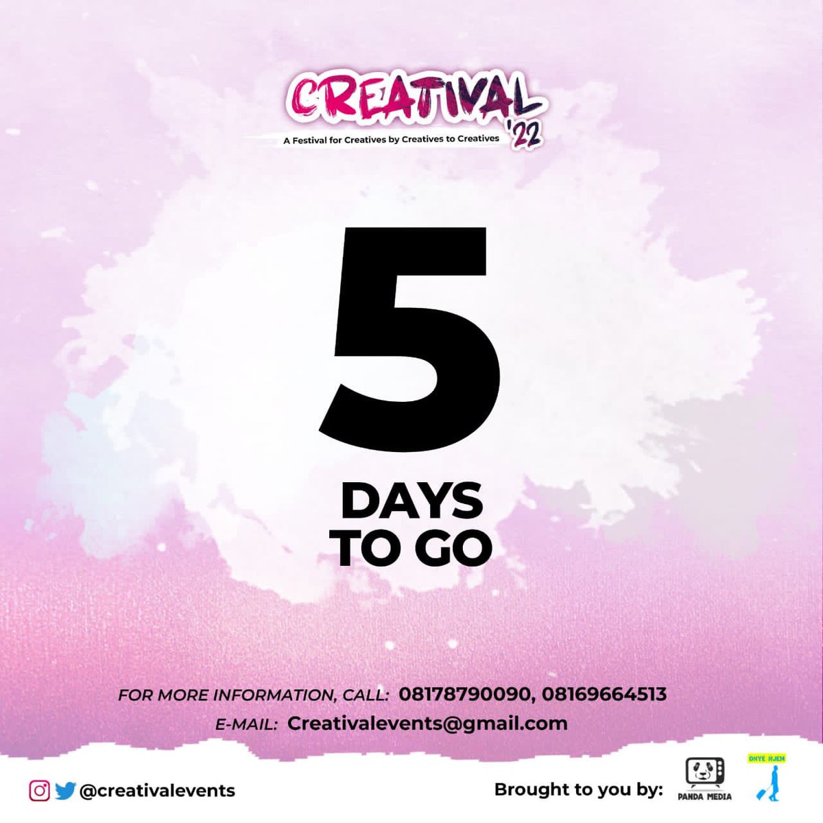 _badmanpanda's tweet photo. It’s 5 days to the most anticipated creative hangout !!! By now if you haven’t gotten your tickets you deserve cassava and agbado 😭
October 9th be there !!!!
#creatival #creativalevents #OBIdientlyYUSful #Obidatti023 https://t.co/X7fkwFxVtw