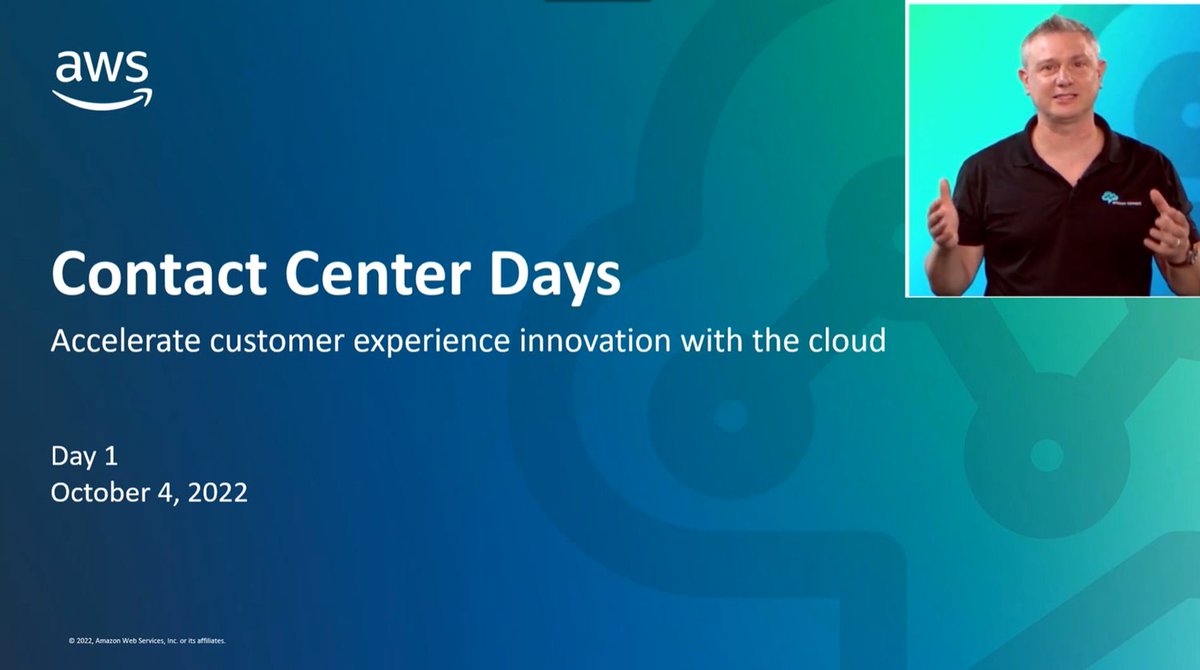 McGeeSmith's tweet photo. 2nd annual Contact Center Days have begun.  A quick online poll shows about 1/3 of attendees are already #amazonconnect customers, 1/4 are on prem and another 1/4 have an existing #CCaaS provider https://t.co/c4aLuEyH38