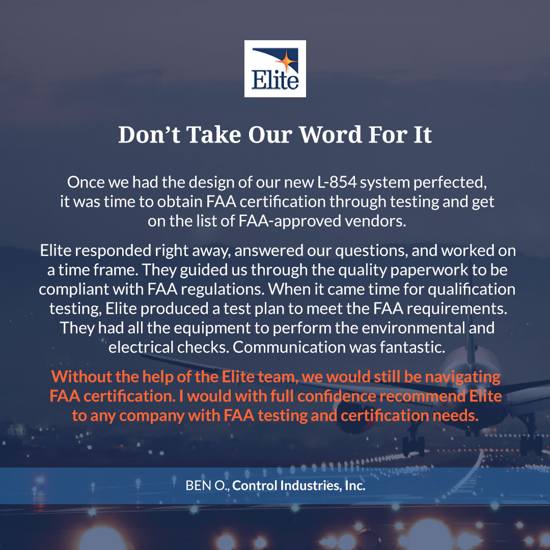 EliteTest's tweet photo. 👏 Stories like this one make our day! It was such an honor to work with Ben and his team on this project. #FAAcertification #FAAtesting https://t.co/vkjtjLREol