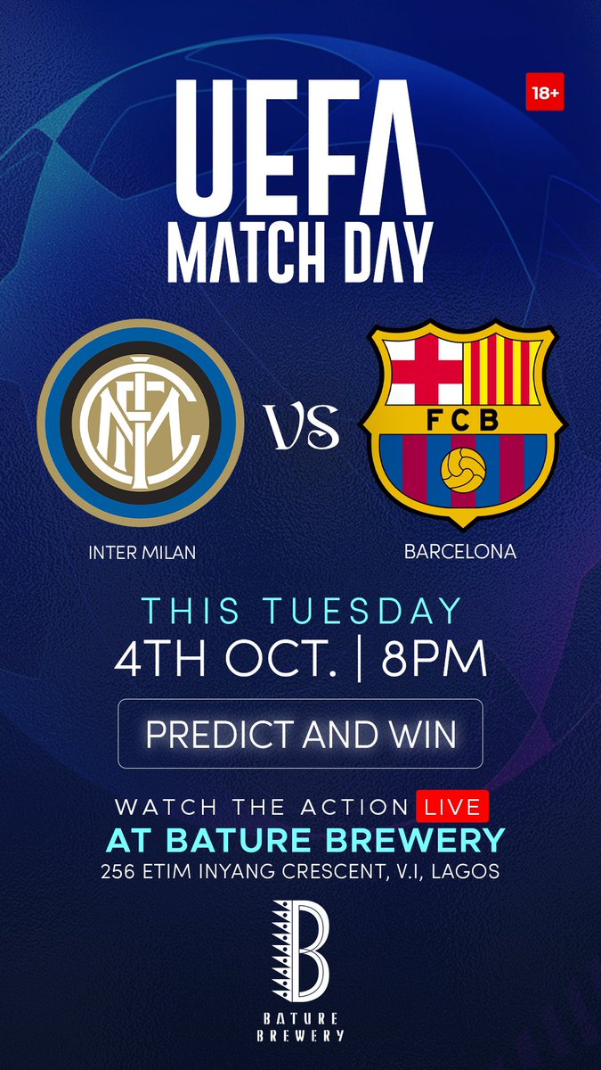 BatureBrewery's tweet photo. Who’s winning!!🏆 Showing at the Lagos taproom this today. Predict scores and win goodies from us 😉 https://t.co/DQ7DGO5fn7