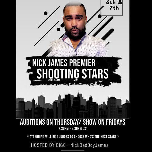 JusNickjames's tweet photo. Come support me on my Show only on @BIGOLIVEapp for now!!!!
#Shootingstars #Nickjames #Talent #Newcomingartist #Artist #Judges #Premier #premier #BIGOLIVE https://t.co/wXLvfweB7m