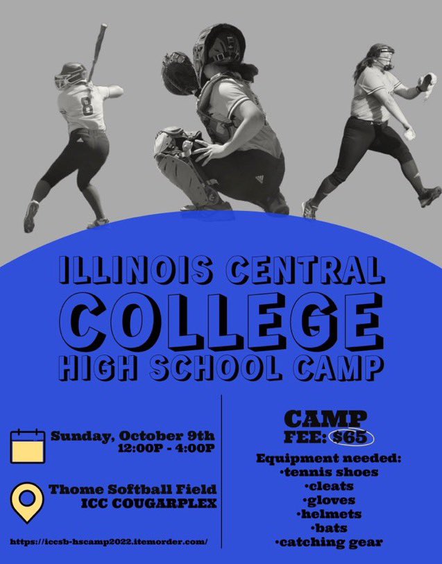 High school camp is Sunday, Oct 9.  It’s not too late to register 👉🏼 iccsb-hscamp2022.itemorder.com  💛💙🥎
