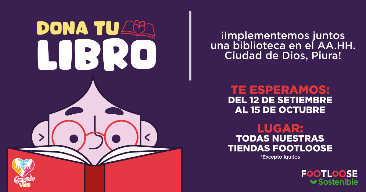 ¡Sé parte del cambio! participa donando tu libro en nuestras tiendas físicas👇🤗 Nos propusimos recolectar la mayor cantidad posible de libros para darles un segundo uso en la hermosa biblioteca que implementaremos en el AA.HH ciudad de Dios en Piura💚

¡Te esperamos!