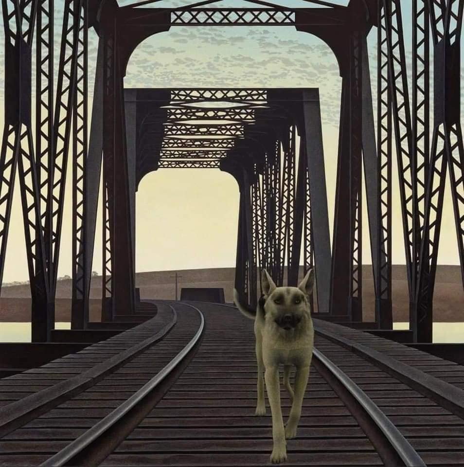GenelJumalon's tweet photo. Alex Colville was a painter in the 50's - 70's that developed his own style of realism.

This dude was painting in PS2 era style graphics. https://t.co/LYyejE3cQx