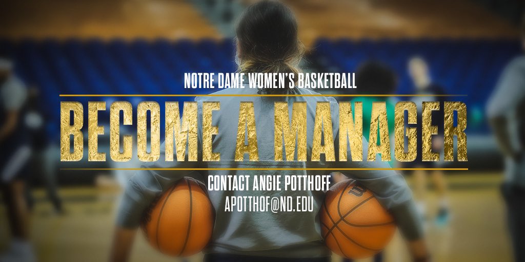 Want to be a part of our team? ☘️🏀

We’re calling on Notre Dame students to join us as managers for this upcoming season! Contact info below!👇

#GoIrish☘️