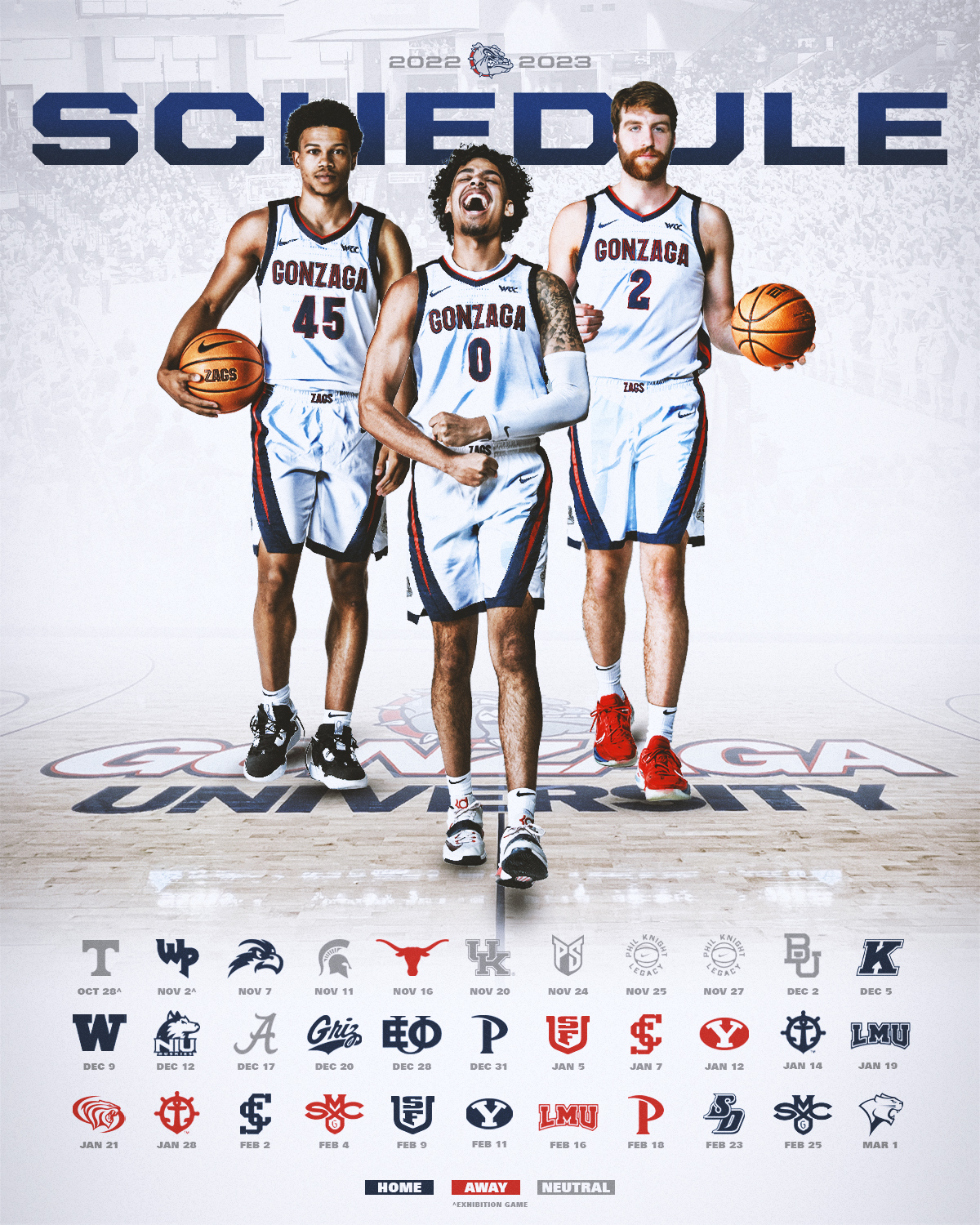 gonzaga university basketball schedule