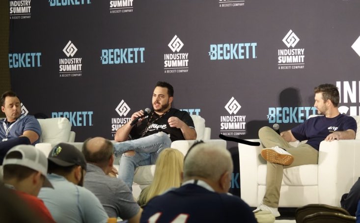 dacardworld's tweet image. Mike Gioseppi (Card Shop Live), Brandon Sugarman (Drip), and Chris Tani (Loupe) have taken the stage to discuss live streaming, increasing your reach and increasing your revenue. 

#IndustrySummit22