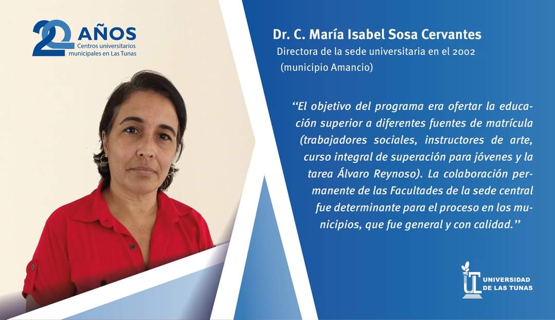 ULTCuba's tweet photo. Sumamos nuevas voces de los protagonistas de nuestra Campaña Promocional por el 20 Aniversario de la Institucionalización de nuestros Centros Universitarios Municipales #ULTCuba #MES #Cuba  #SomosULT #UniversidadCubana @CubaMES @VirgenYoenia @MariaIs01950452 https://t.co/ddgr9O3s8w