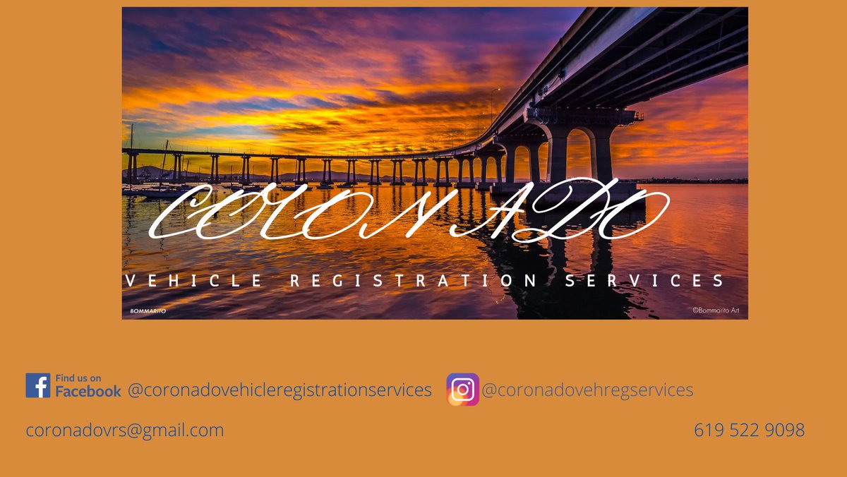 coronadovrs's tweet image. Happy taco day! Remember that Coronado Vehicle Registration Services is a licensed and bonded vehicle registration provider. Call or visit today!
#coronado #DMVhelp #happytacotuesday #California #license #plates #services #SD #