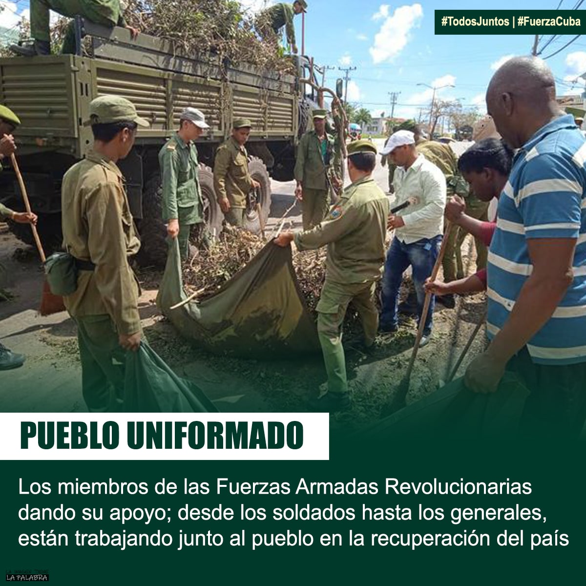 1Mambi's tweet photo. Nada los hace diferentes. Aman a Cuba y la defienden con su vida. Se entregan por entero a la Patria 🇨🇺. Los jóvenes del SMA en función de la recuperación.
#FuerzaCuba 
#DeZurdaTeam 
@LenadoresEn https://t.co/ZzjE0Tusua