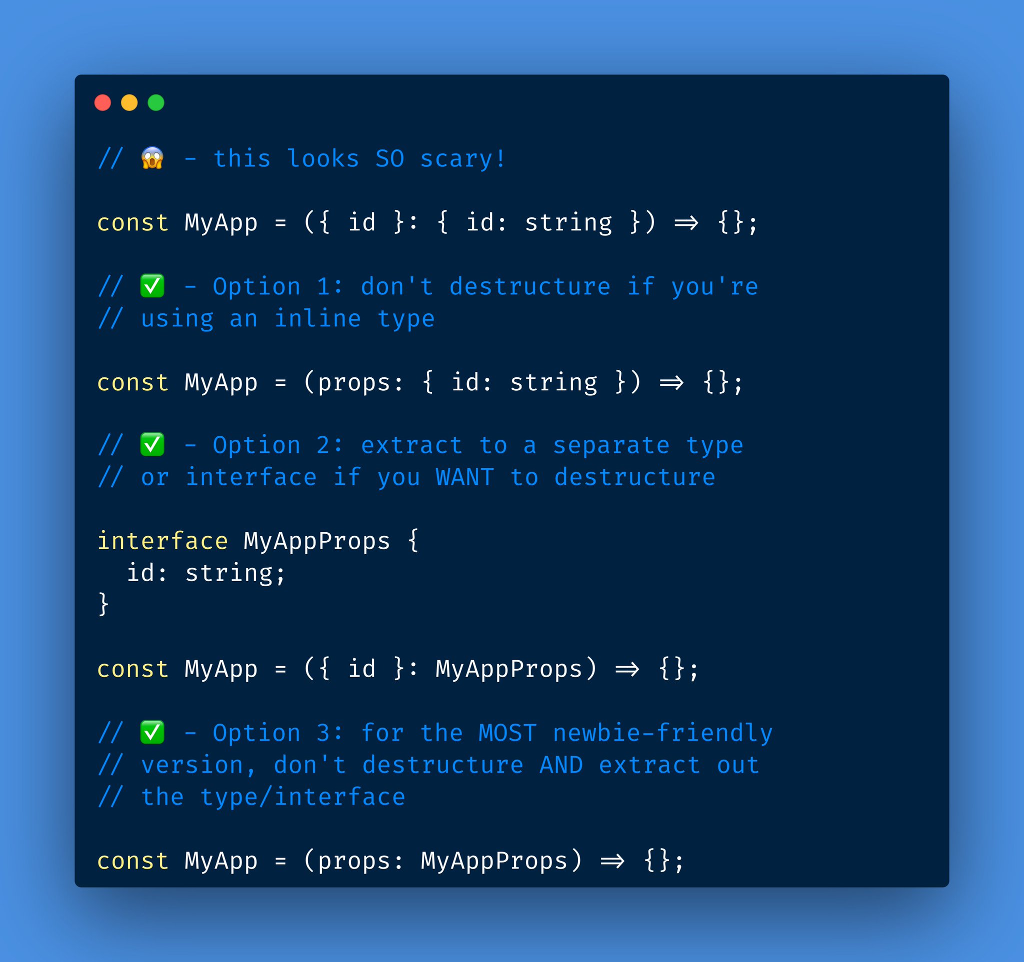 matt-pocock-on-twitter-combining-destructuring-with-inline-object