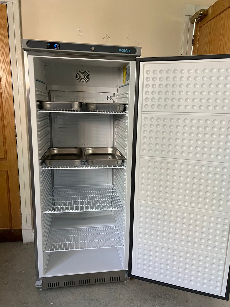 stjohnskitchen's tweet photo. Delighted to say our fridge fund reached its goal, &amp; we have a lovely shiny new fridge for our #soupkitchen, which is really cool 😎 (sorry).

Big thanks to everyone who contributed to our fund. Our #volunteers are already using it to prepare tasty meals for our guests. https://t.co/xj5MHbwmH6