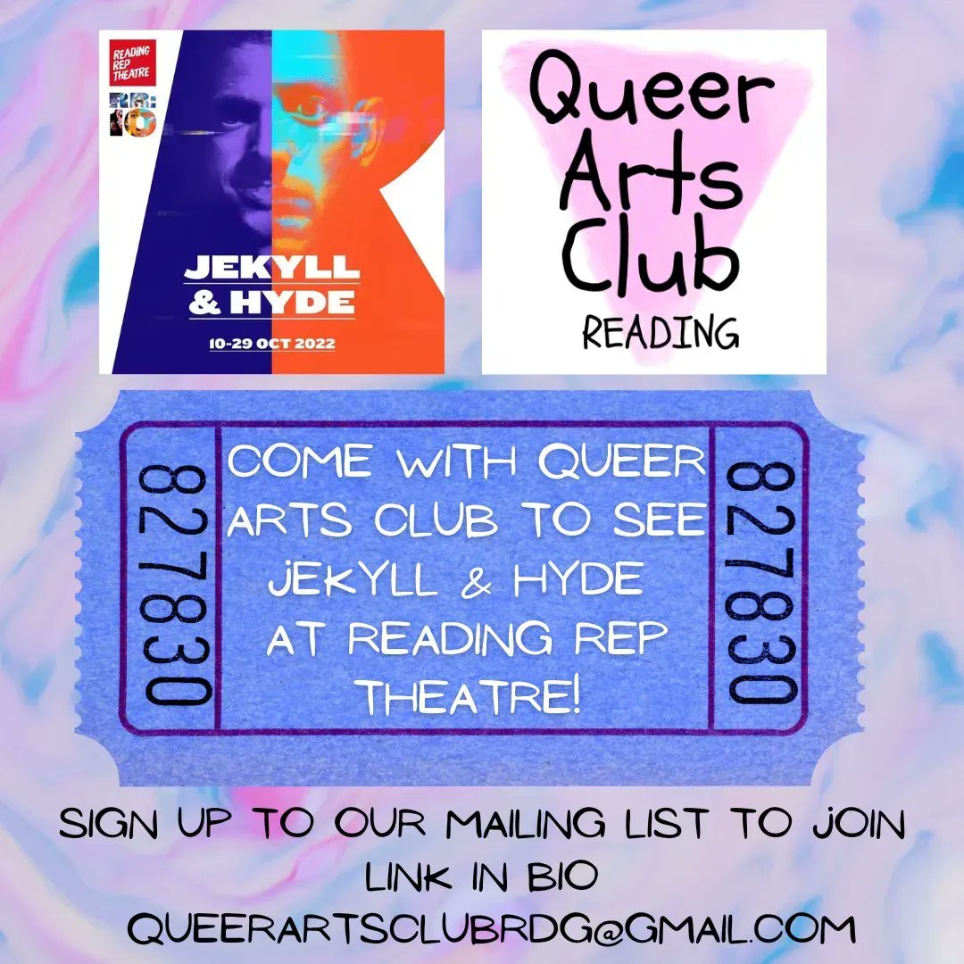 We're collabing with <a href="/agcstheatre/">A Girl Called Stephen Theatre</a> to run our 1st Queer Arts Club visit - Jekyll &amp; Hyde at Reading Rep Theatre 🎭

Fancy going with the Queer Arts Club? Sign up to our mailing list buff.ly/3rAbZr7

Anyone who identifies as LGBTQIA+ &amp; lives near or around Reading is welcome