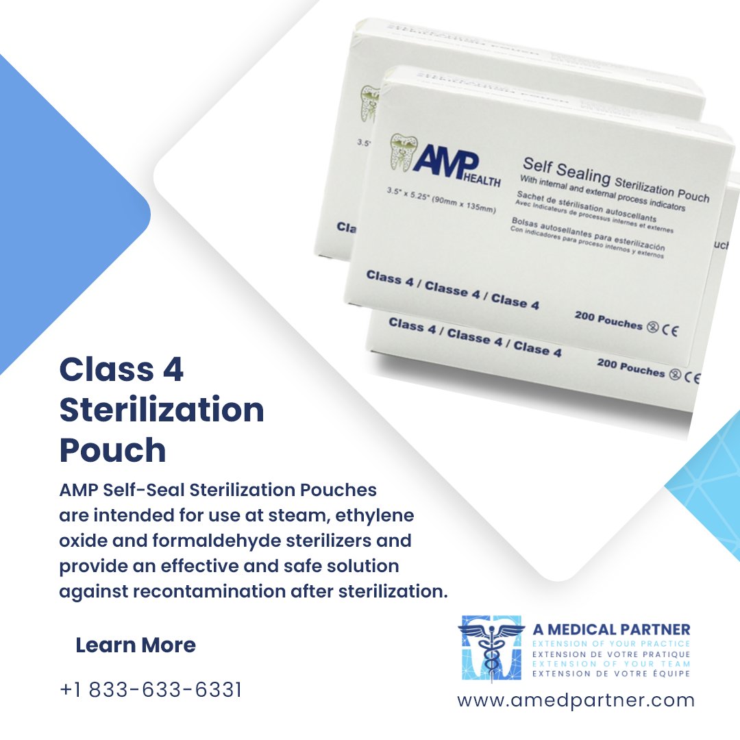 amedpartner's tweet image. #Sterilization is important, but so is having peace of mind. With AMP Self-Seal Sterilization Pouches, you can have both! 

#DentalSupplies #AMedicalPartner #NewEraDentistry