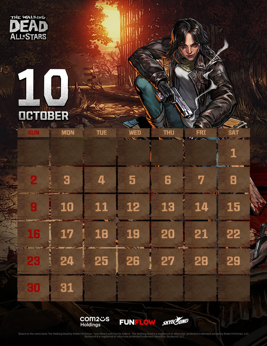 #Survivors!
Here is another version of our October calendar!

RT+LIKE =  ❤️

#TWD #TWDAS #October #Calendar