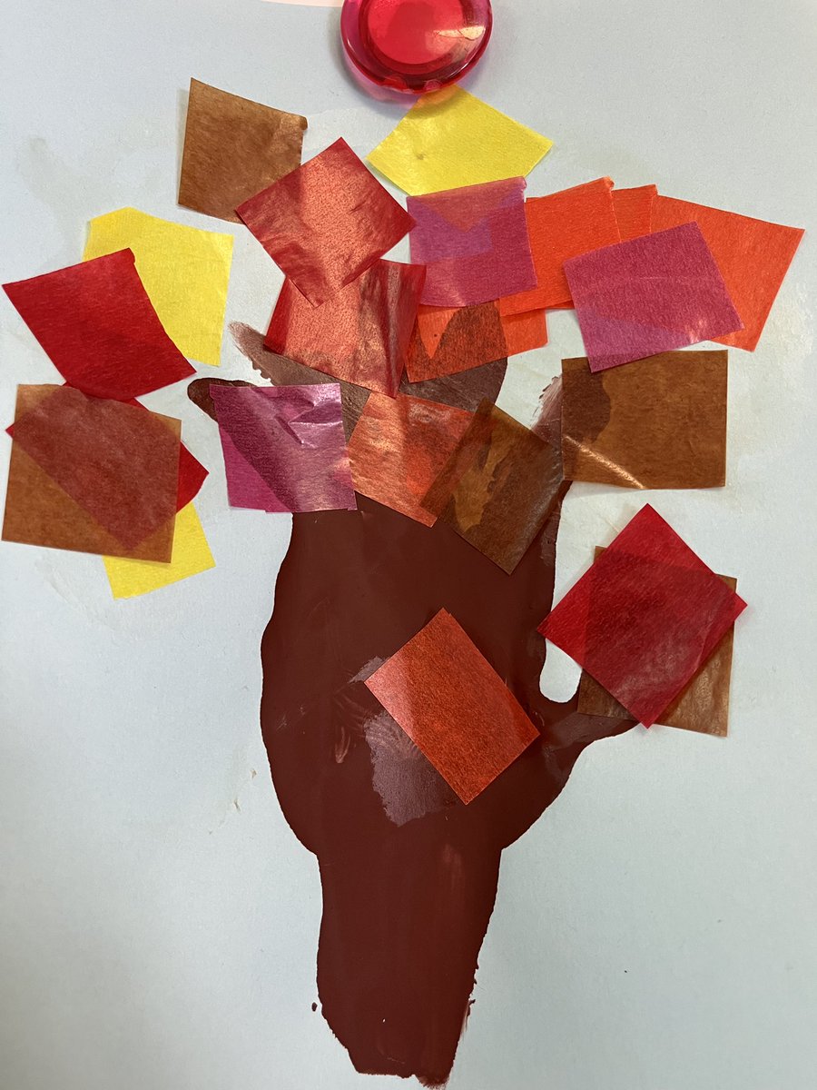 MrsKimGr4's tweet photo. Thinking about fall with our handprint trees! https://t.co/Faczt4WdH8