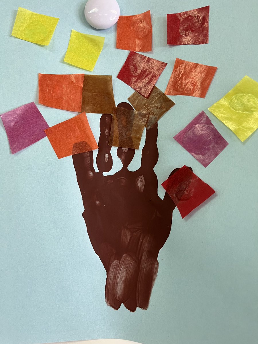 MrsKimGr4's tweet photo. Thinking about fall with our handprint trees! https://t.co/Faczt4WdH8