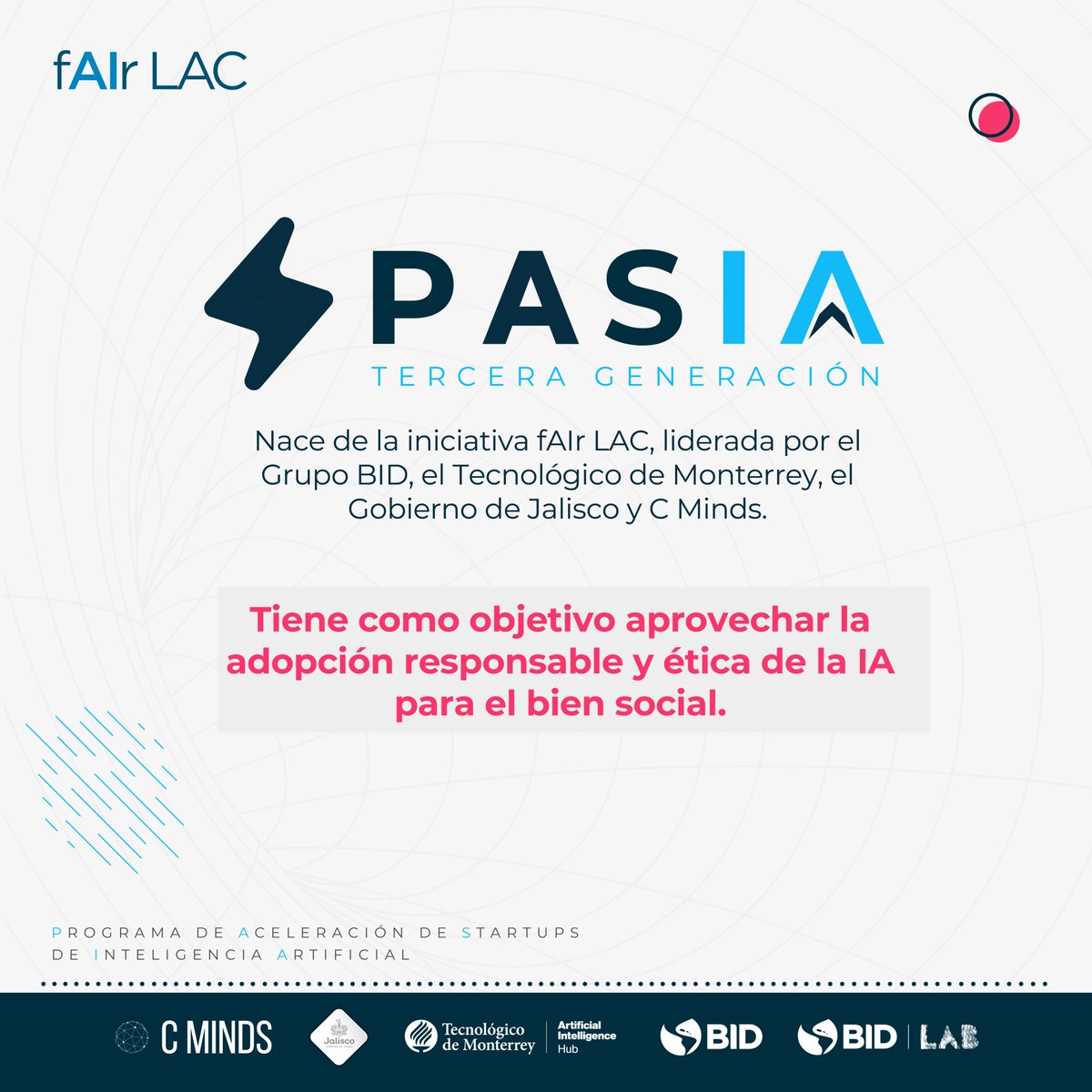 IngenieriasTec's tweet photo. PASIA busca incrementar las habilidades de startups en operación que utilicen técnicas de IA y con potencial de impacto positivo.
¿Tienes una startup desarrollada con IA? ¡Participa!
Checa la convocatoria en:
https://t.co/0AMgpBKWW9
#fAIrLacJalisco #PASIA https://t.co/gvKlYMhPtU