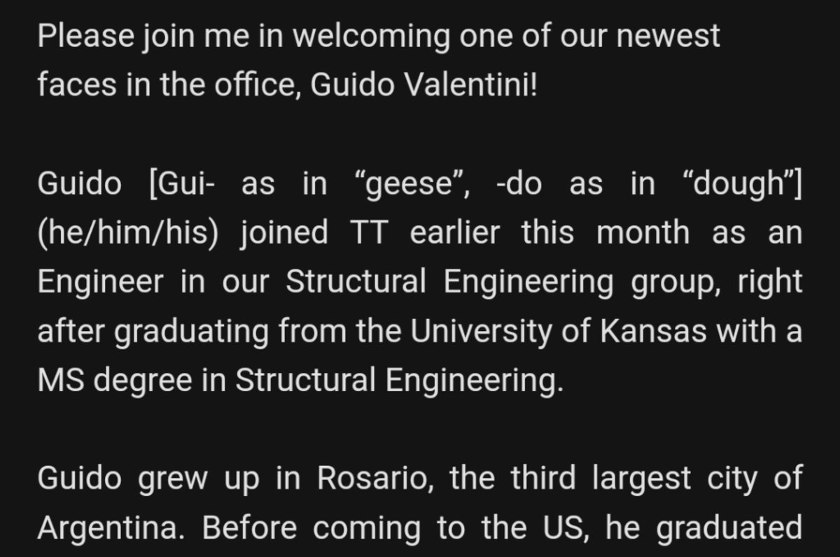 Se me ocurrió incluir una aproximación a la pronunciación de mi nombre en el email de presentación del trabajo y ahora me saluda gente que no conozco diciéndolo bien de entrada y con orgullo en los ojos ✊🏼😭