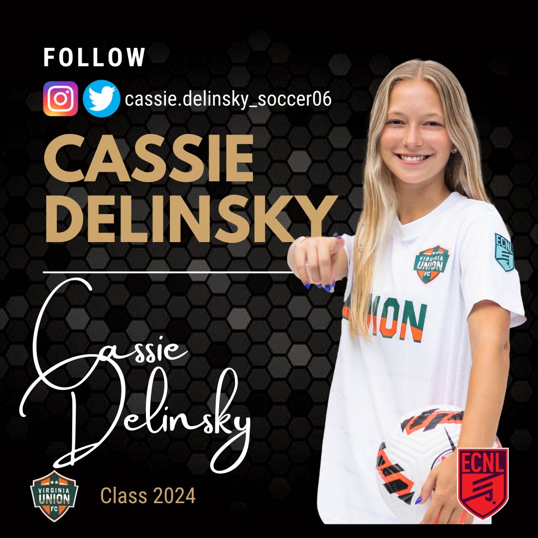 <a href="/CassieDelinsky/">Cassie Delinsky</a> a top defensive talent for Union 06 ECNL. @VaUnionFC <a href="/mcleansoccer/">McLean Youth Soccer</a> <a href="/SYCSoccer/">SYC Soccer - Springfield</a> <a href="/ECNLgirls/">ECNL Girls</a> <a href="/ImYouthSoccer/">ECNL/GA/Recruiting/College Soccer</a>