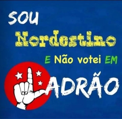 AlexandreGade17's tweet photo. Por favor não vamos generalizar!?
Sou nordestino e sou Bolsonaro!!
#BolsonaroPresidente22 https://t.co/u3VwC01OiI