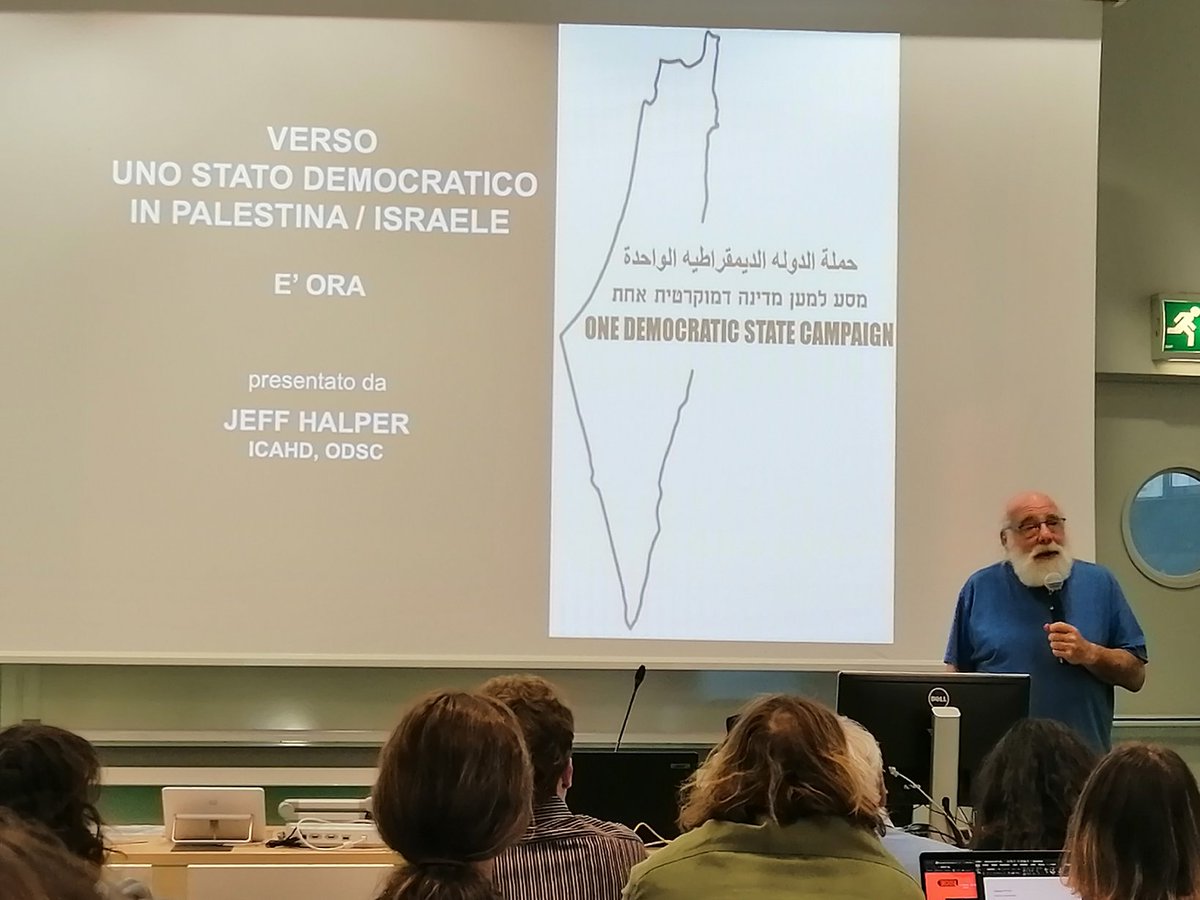 velvetsecret80's tweet photo. Listening with great interest and emotion to the lesson of #JeffHalper at #Cle University of #Turin on how to build a democratic state in #Palestine/#Israel. Thanks once more to #ProgettoPalestina and #BdsTorino for having organized this. https://t.co/fgLdFrRjPO