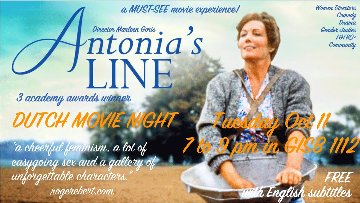 Dutch Movie Night next Tuesday, Oct. 11th!