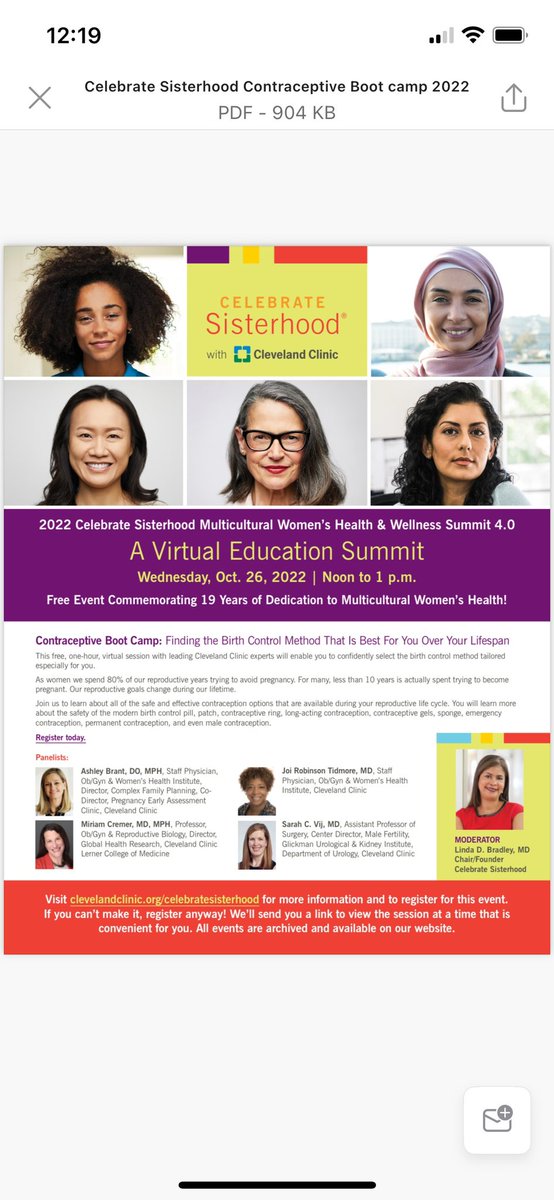<a href="/BradlelMD/">Linda Bradley MD</a> and 
#CelebratingSisterhood bringing a free #contraception program to the community.  Live or OnDemand once u register. Share w/friends and family to learn about reliable #Contraception #Ohio 
Visit clevelandclinic.org/celebratesiste… for more information and to register!