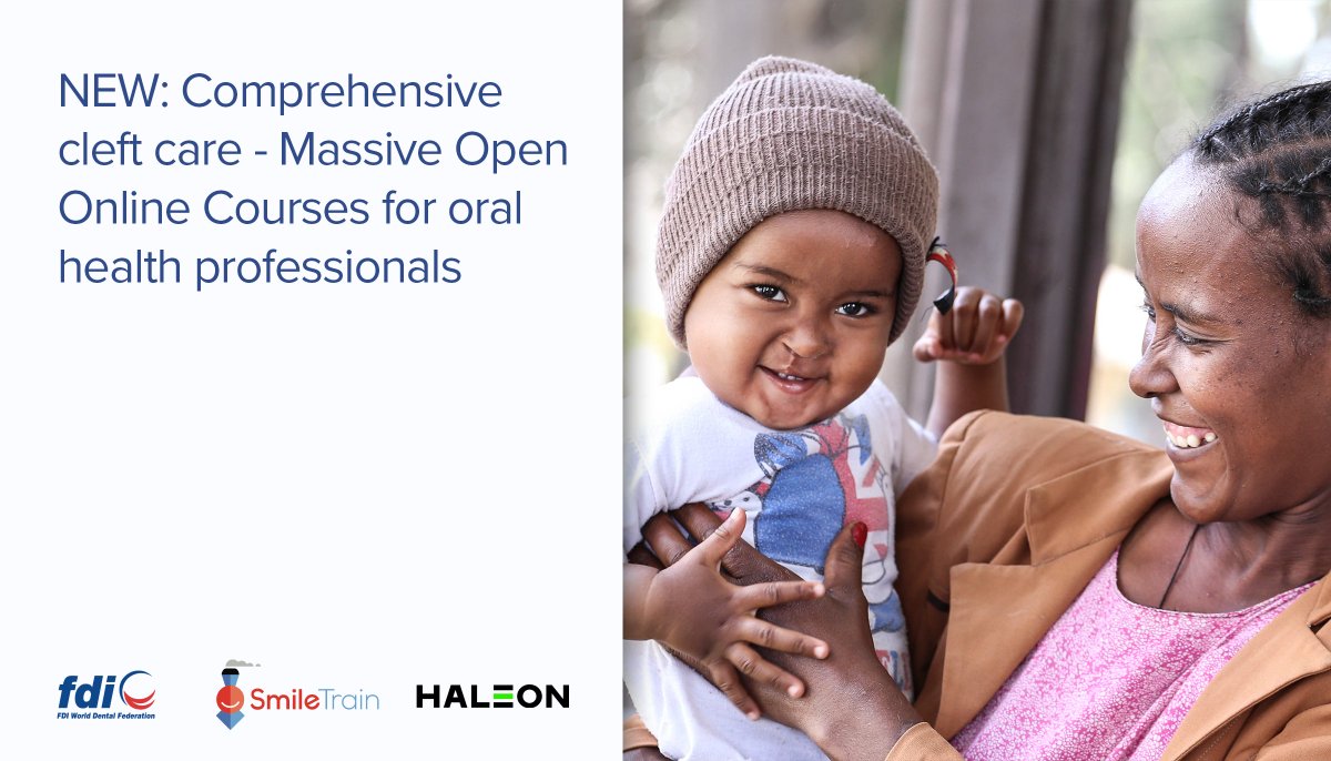 Children with #cleft require adequate monitoring, support, & treatment to prevent oral disease. Our🆕 MOOCs for #OralHealth professionals will equip you with the right tools to improve the oral health and well-being of children who undergo cleft surgery👉fdi.ngo/3UPI1Ng