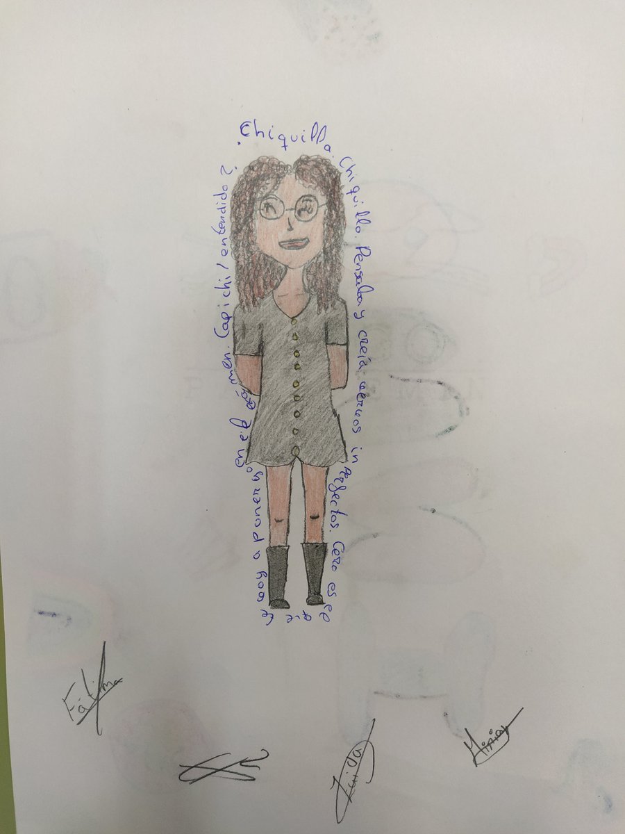 VaqueroInma's tweet photo. Gracias alumnas de Sexto curso por dibujarme tal como soy, entendido mi poco sentido del humor... Os quiere vuestra profe. https://t.co/yrui5Ezv41