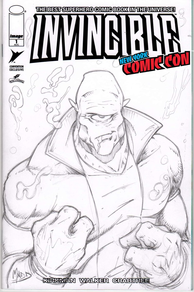 CrissMadd13's tweet photo. Still Gettin' ready for #NYCC but I'm not sure how bloody #allen should get? Let me know what you think. Or stop by table I-16, #artistally at @newyorkcomiccon #invincible #allenthealien #bloody #notblood #gonemadd https://t.co/dPzcQ06h5V