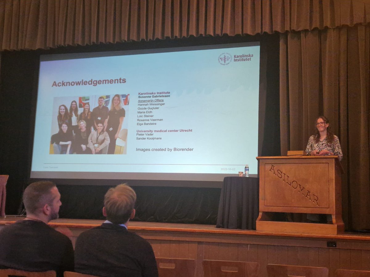 SusanneGab's tweet photo. Loes Teeuwen presenting our work on EVs for cancer therapy.  #ASEMVorg https://t.co/OGSWkNlvtk