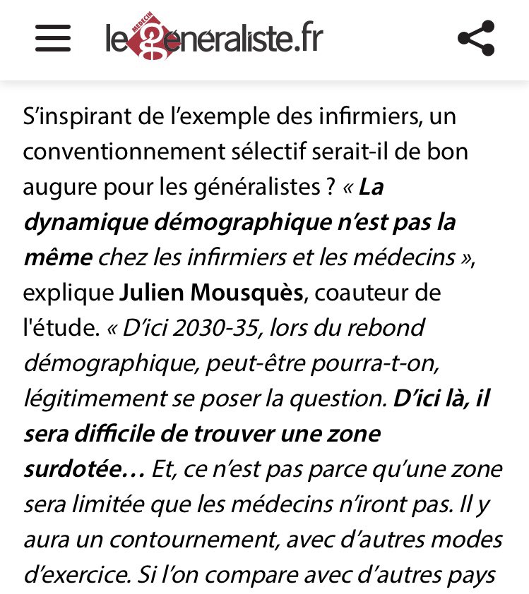 👉 <a href="/Senat/">Sénat</a> expliquait déjà en 2017 l’inefficacité du conventionnement sélectif pour les médecins, 
👉 #DREES montrait fin 2021 que celui-ci ne résolvait en rien les problèmes d’accès aux soins,
👉 <a href="/irdes/">IRDES</a> rappelle aujourd’hui encore que ce n’est pas une solution miracle !