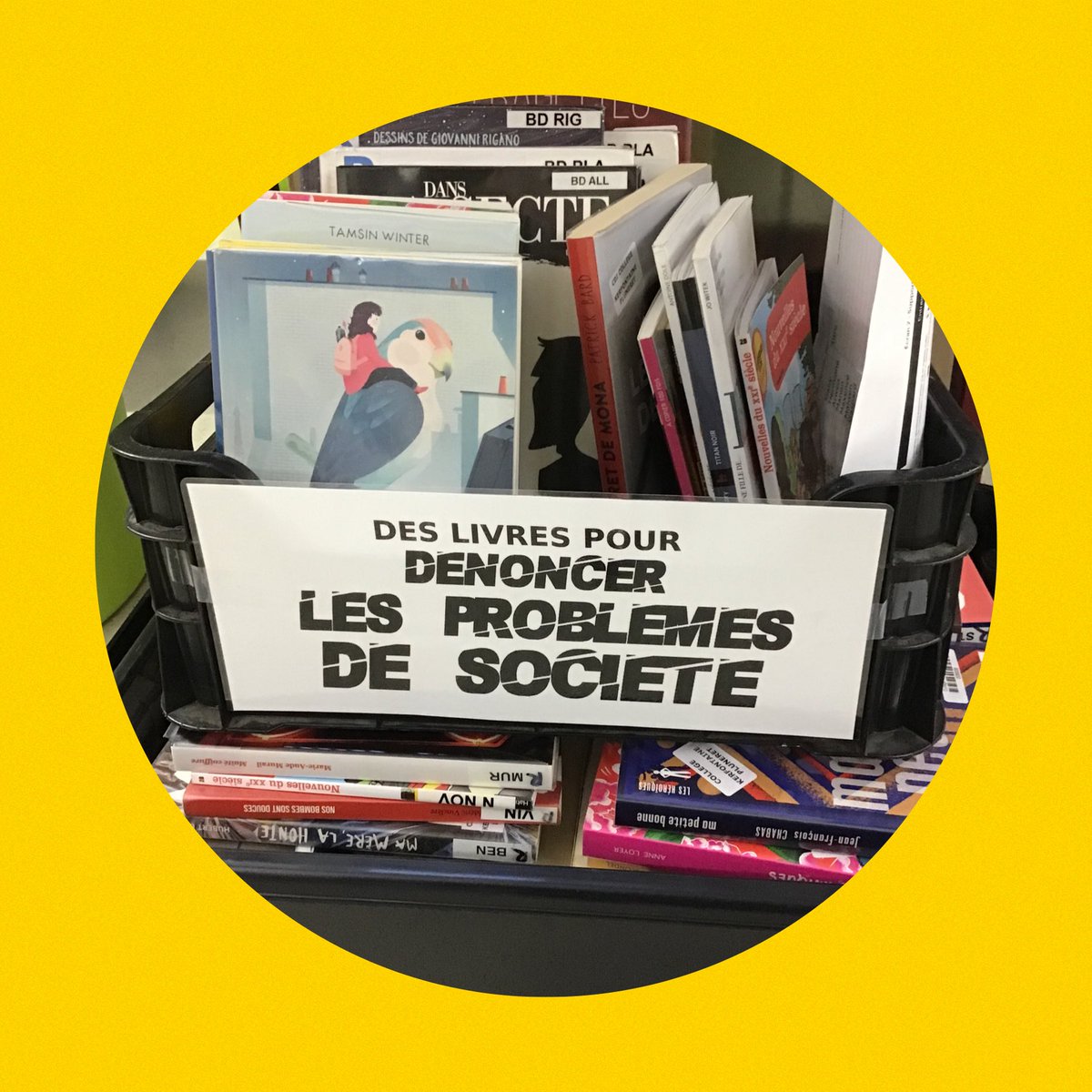CDIKerfontaine's tweet photo. Aujourd’hui au CDI : emprunts thématiques sur les problèmes de société dans 2classes de 4ème. Qqls é repartent avec 2 ou3 livres 📚 📚📚( vive les prix littéraires #prixdesincos #prixadolire). 30 min de lecture au calme. #collegekerfontaine #instantlecture https://t.co/8DjGCVjZNw