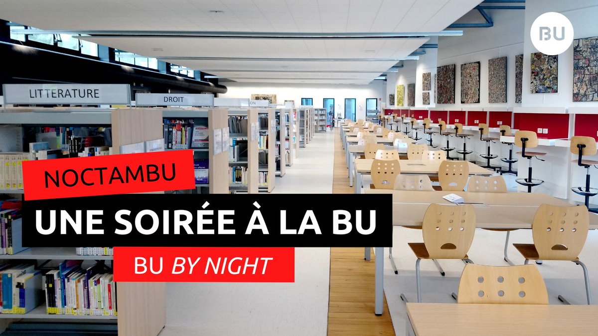BibUnicaen's tweet photo. 🌙 Une soirée à la #BU
📚 La Bibliothèque Blanche-Maupas @VilleCherbourg reprend les #Nocturnes du 3 octobre 2022 au 30 mars 2023
▶️ Ouverture du lundi au jeudi de 9h à 20h
▶️ Le vendredi de 9h à 18h
https://t.co/EEQ9oavnPc
🌕 #NoctamBU https://t.co/9FejYJJSWC